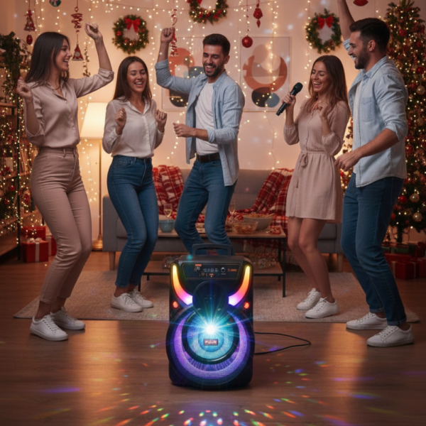 Преносима Bluetooth тонколона WSJAR E-8807 – Караоке, FM, LED ефекти 2