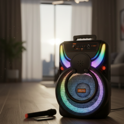 Преносима Bluetooth тонколона WSJAR E-8807 – Караоке, FM, LED ефекти