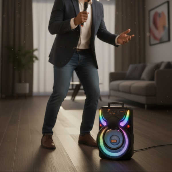 Преносима Bluetooth тонколона WSJAR E-8807 – Караоке, FM, LED ефекти 5