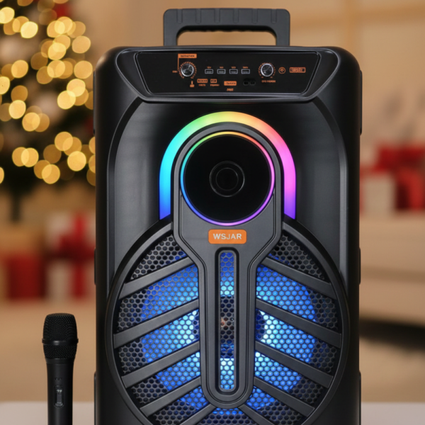WSJAR E-8809 – Портативна караоке тонколона с микрофон и LED ефекти