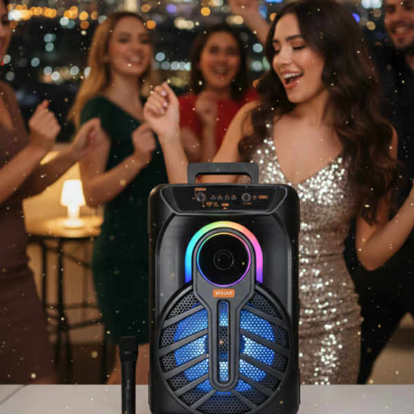 WSJAR E-8809 – Портативна караоке тонколона с микрофон и LED ефекти