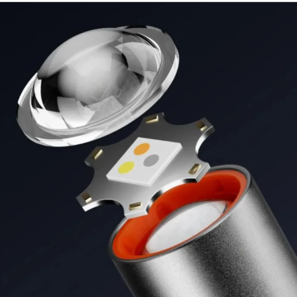 Презареждащ се LED фенер с висока яркост – USB Type-C, мащабируем лъч, компактен дизайн с карабинер