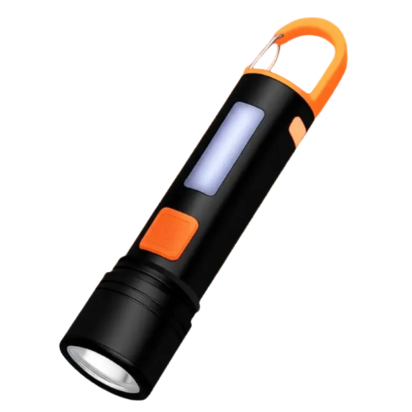 Презареждащ се LED фенер с висока яркост – USB Type-C, мащабируем лъч, компактен дизайн с карабинер