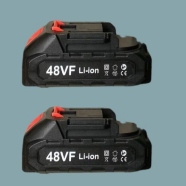 Акумулаторен трион за дърво и клони UKC 48V – 6″ верижна резачка с 2 батерии и 2 вериги