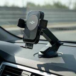 Стойка за телефон за кола KL GO Suction Cup Holder Z62 – 360° въртене, вендуза с гел, универсална съвместимост
