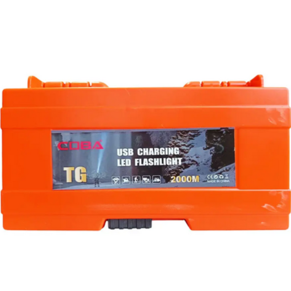 Мощен LED фенер COBA TG – 2000 м обхват, USB Type-C зареждане, Power Bank функция