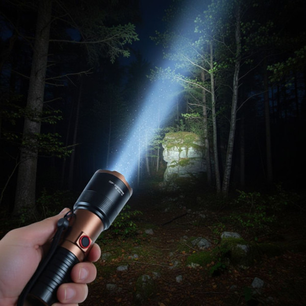 Мощен LED фенер COBA TG – 2000 м обхват, USB Type-C зареждане, Power Bank функция