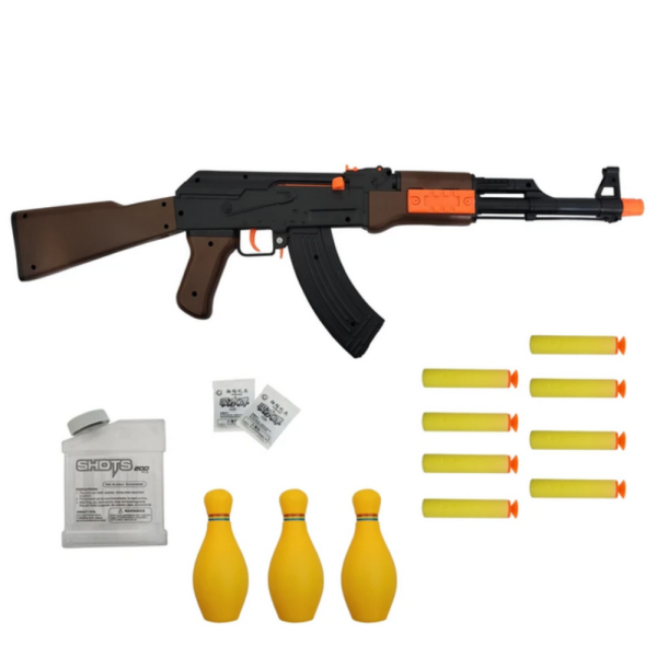Играчка автомат AK-47 Калашников – 63 см, с меки патрони и мишени