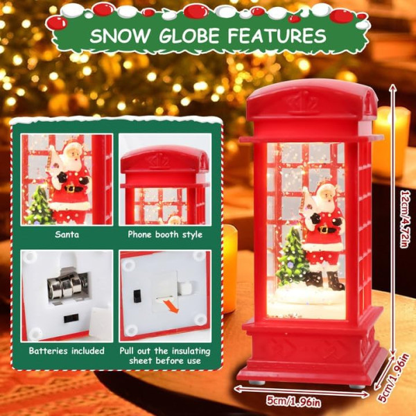 Коледна снежна лампа с LED светлина – празнична магия за уютен дом и топъл коледен дух 7