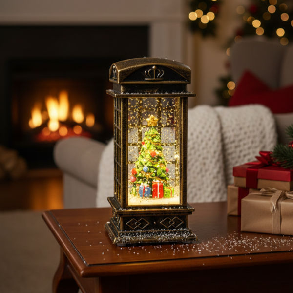 Коледна снежна лампа с LED светлина – празнична магия за уютен дом и топъл коледен дух