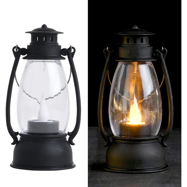 LED свещ-лампа ретро фенер – реалистична трепкаща светлина за уютен дом и празнична атмосфера 3