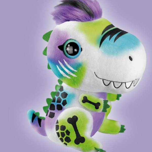 Плюшен динозавър за оцветяване с аерограф – креативен коледен подарък за деца