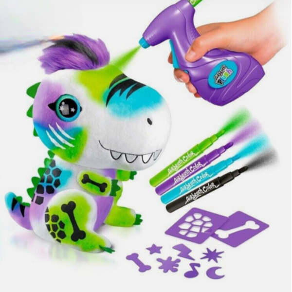 Плюшен динозавър за оцветяване с аерограф – креативен коледен подарък за деца 7