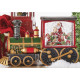 Коледна декоративна композиция „Влакът на Дядо Коледа“ с LED светлина, вода и брокат 3