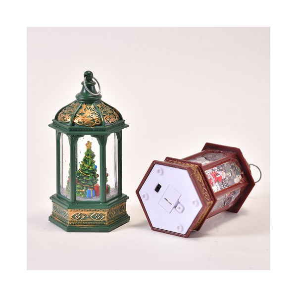 Коледен светещ фенер с въртящ се снежен ефект – уют и коледна магия 4