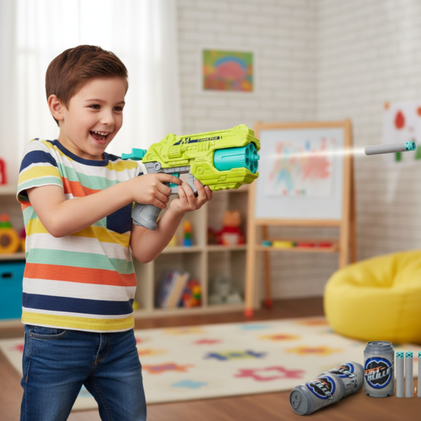Пистолет с меки куршуми и мишени – забавна коледна играчка за активна игра 3