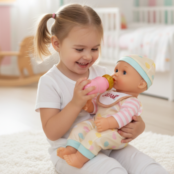 Кукла бебе 12 инча, която яде, пие и пишка – забавление и грижа за всяко дете 5