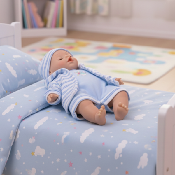 Кукла бебе с мигащи очички и зимни дрехи - Идеалният подарък за вашето дете