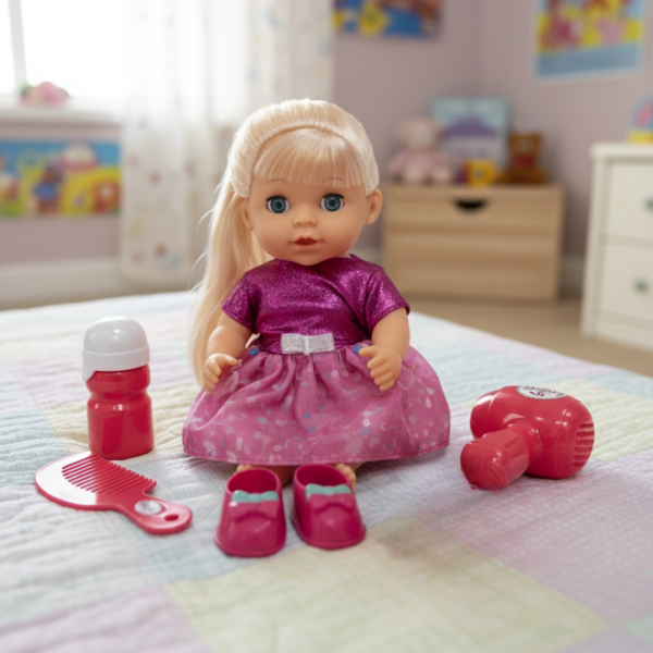 Кукла с мигащи очи, аксесоари и звуци – Идеален подарък за малки принцеси