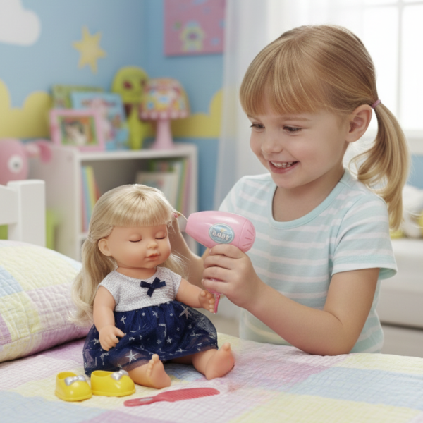 Кукла с мигащи очи, аксесоари и звуци – Идеален подарък за малки принцеси 3