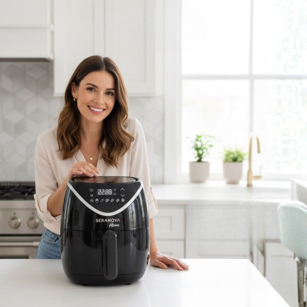 Фритюрник с горещ въздух (Air Fryer) Seranova SN-2540, 5L, 2000W, Дигитален сензорен дисплей 1