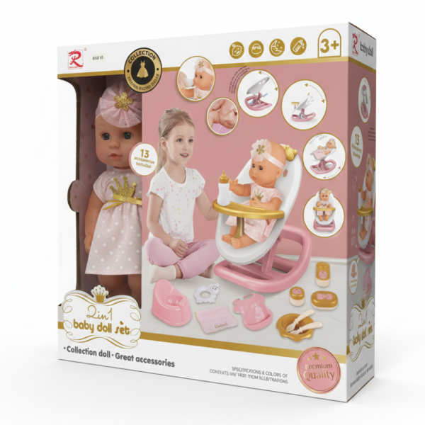 Кукла 2в1 с 13 аксесоара – Перфектен коледен подарък за малки принцеси 6