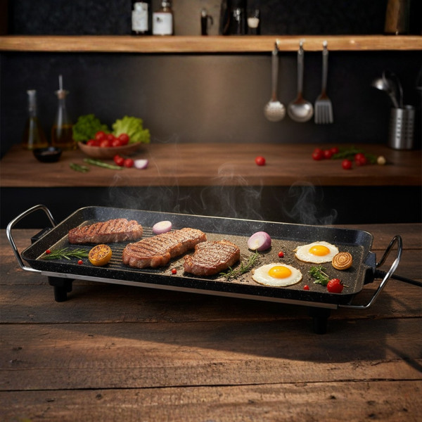 Електрически грил Lexical LBQ-2591 с незалепващо гранитно покритие – Бързо и лесно готвене без усложнения 2