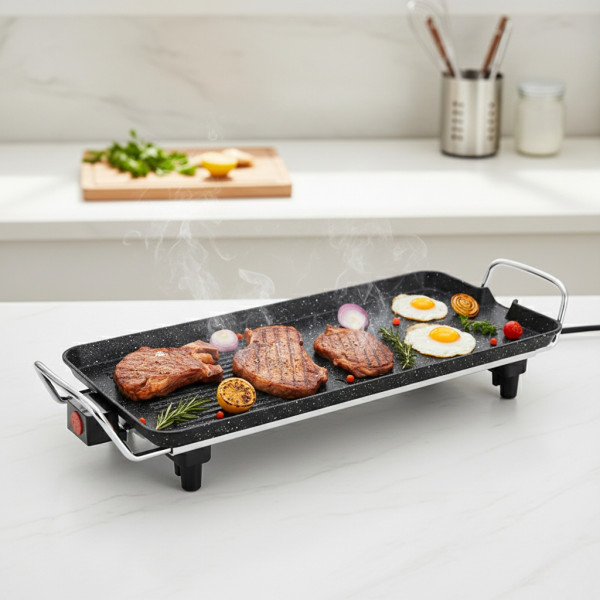 Електрически грил Lexical LBQ-2591 с незалепващо гранитно покритие – Бързо и лесно готвене без усложнения 1