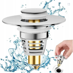 Тапа за мивка с филтър против запушване – Неръждаема стомана и месинг за надеждност и лесно почистване