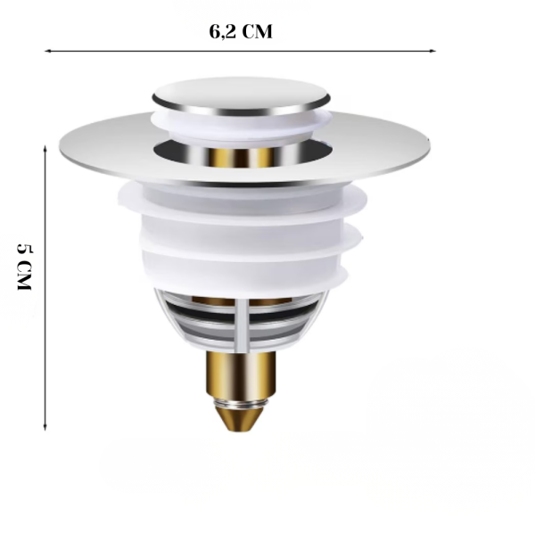 Тапа за мивка с филтър против запушване – Неръждаема стомана и месинг за надеждност и лесно почистване