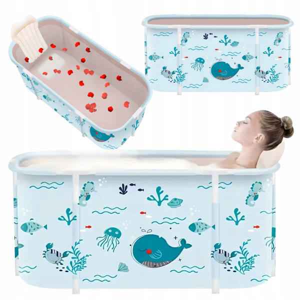Сгъваема преносима вана XXL с възглавница и топлоизолация – Комфорт и удобство в малката баня 4