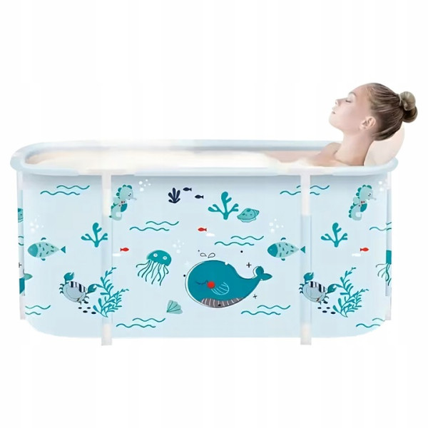 Сгъваема преносима вана XXL с възглавница и топлоизолация – Комфорт и удобство в малката баня