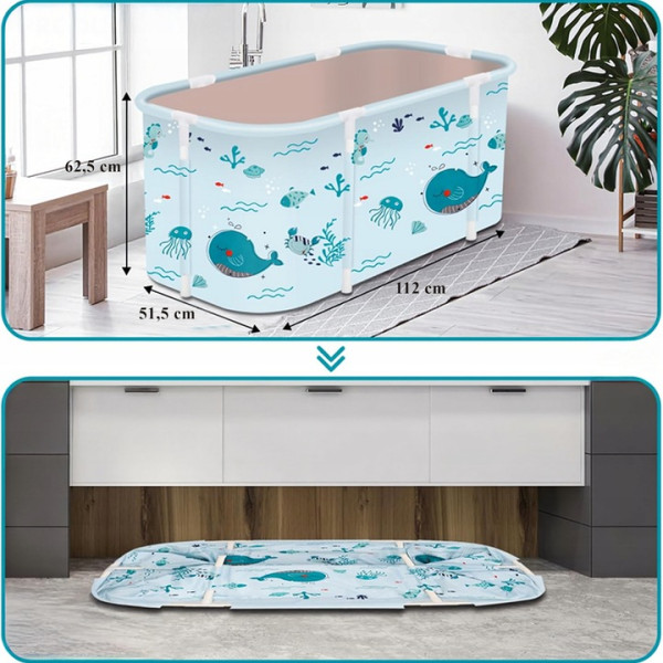 Сгъваема преносима вана XXL с възглавница и топлоизолация – Комфорт и удобство в малката баня