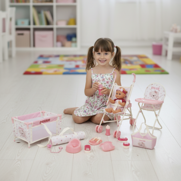 Комплект от 16 части с бебе, количка и аксесоари – Идеален коледен подарък за малки принцеси 1