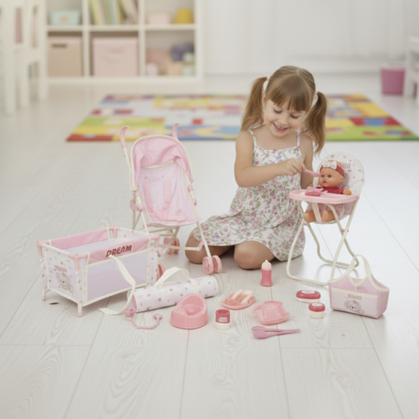 Комплект от 16 части с бебе, количка и аксесоари – Идеален коледен подарък за малки принцеси 2