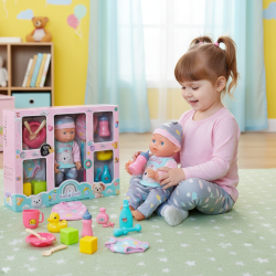 Кукла Baby Doll с аксесоари за хранене – Забавление и грижа за малката мама