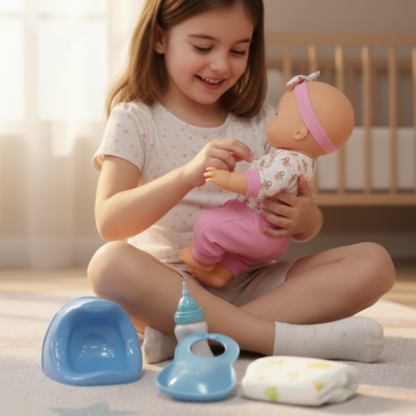 Пишкаща кукла с музикални ефекти и аксесоари – Перфектният Коледен подарък за малката принцеса 3