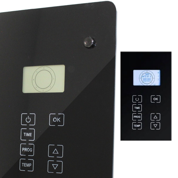 Електрически конвектор Heltes 2000W – Стилен и ефективен отоплителен уред с LCD дисплей и седмично програмиране 7