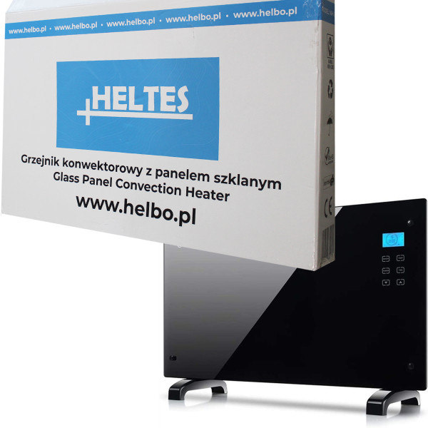 Електрически конвектор Heltes 2000W – Стилен и ефективен отоплителен уред с LCD дисплей и седмично програмиране