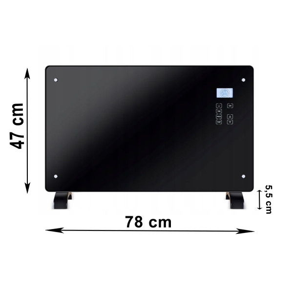 Електрически конвектор Heltes 2000W – Стилен и ефективен отоплителен уред с LCD дисплей и седмично програмиране 11