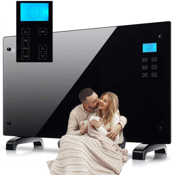 Електрически конвектор Heltes 2000W – Стилен и ефективен отоплителен уред с LCD дисплей и седмично програмиране