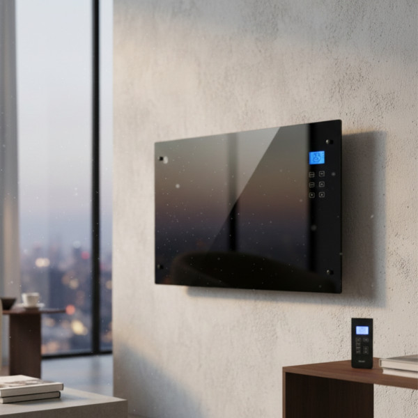 Електрически конвектор Heltes 2000W – Стилен и ефективен отоплителен уред с LCD дисплей и седмично програмиране 2