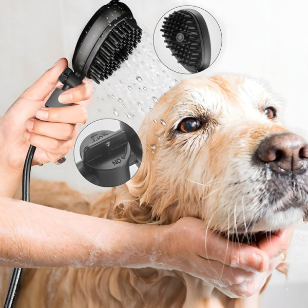 Преносим душ 8L за кучета, велосипеди и спортни принадлежности – без електрическо захранване, с ръчна помпа и 2в1 четка