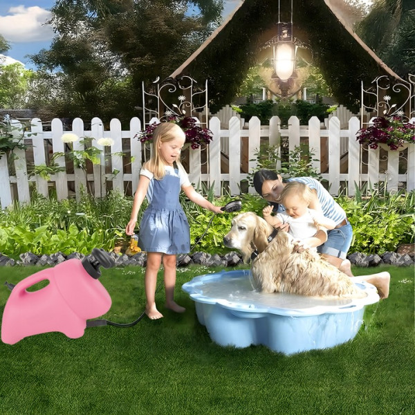 Преносим душ 8L за кучета, велосипеди и спортни принадлежности – без електрическо захранване, с ръчна помпа и 2в1 четка 5