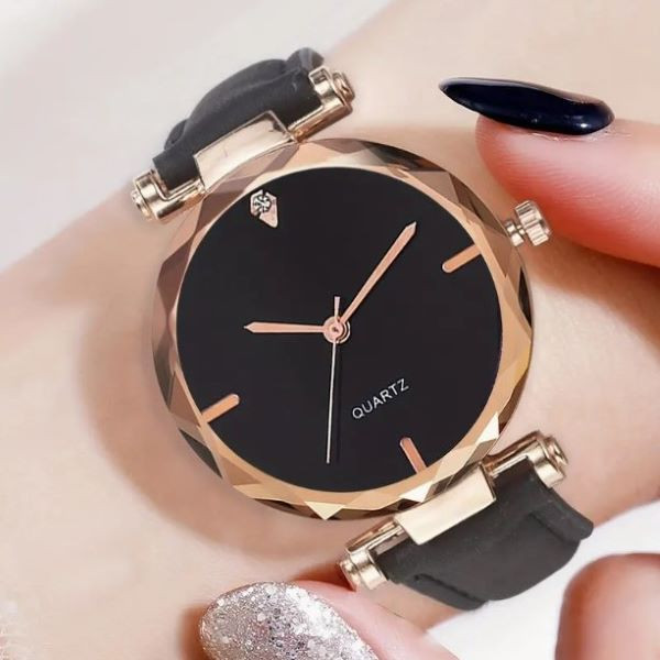 Елегантен дамски комплект часовник и гривна с розово злато 5