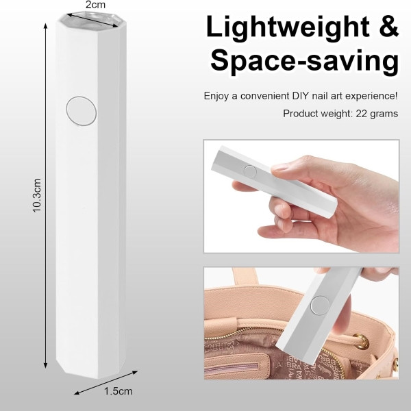 Преносима мини UV лампа за маникюр с Type-C зареждане и два режима на таймера 6