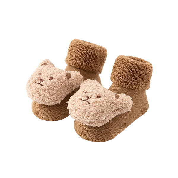 Неплъзгащи се бебешки чорапи с дизайн на мече - Незаменим комфорт и безопасност 11