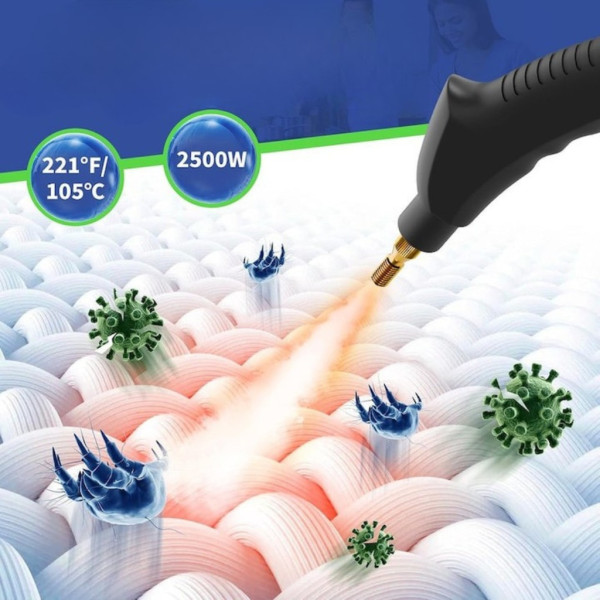 Парочистачка 2500W с 6 скорости и 1,2L резервоар – Мощно почистване с пара за дома 4