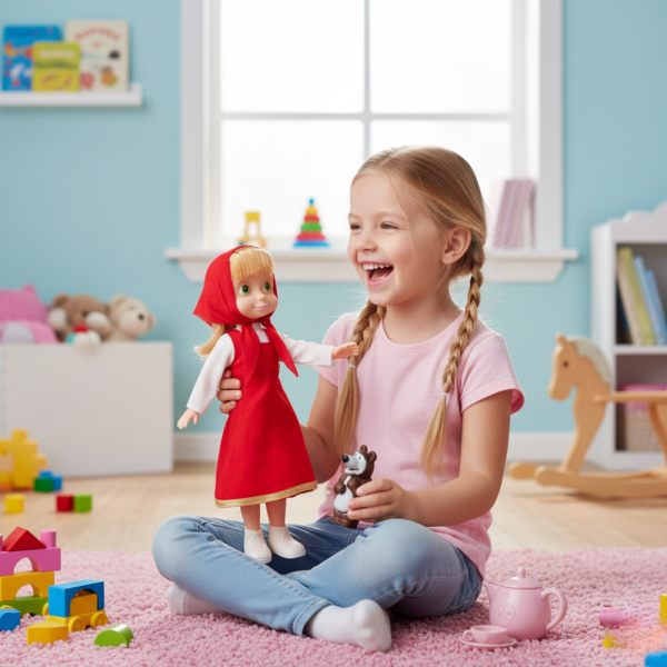 Голяма музикална детска кукла Маша от Маша и Мечокът