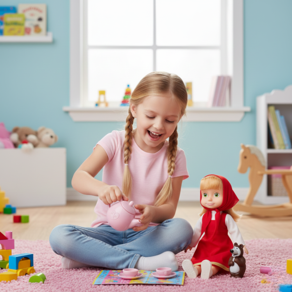 Голяма музикална детска кукла Маша от Маша и Мечокът